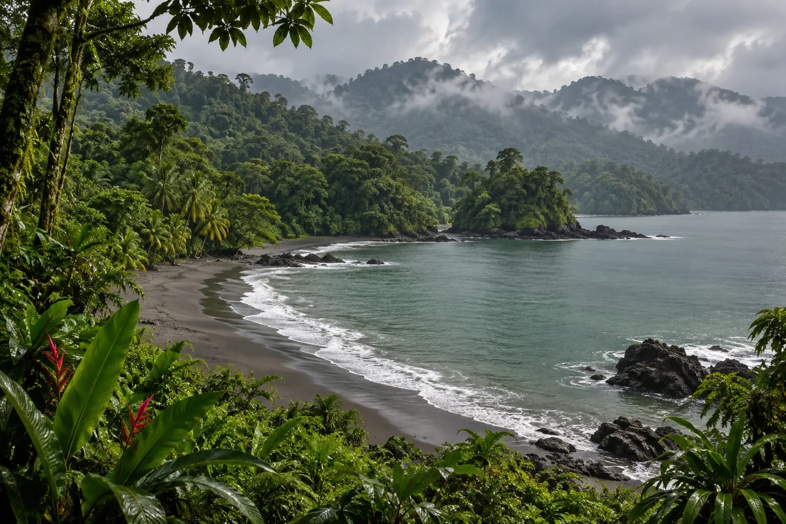 AI-generated destination illustration: choco pacific coast